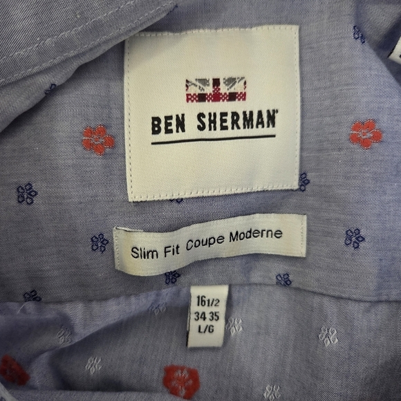 Ben Sherman Blue and Red Casual Button Down Shirt Size L - Picture 6 of 6